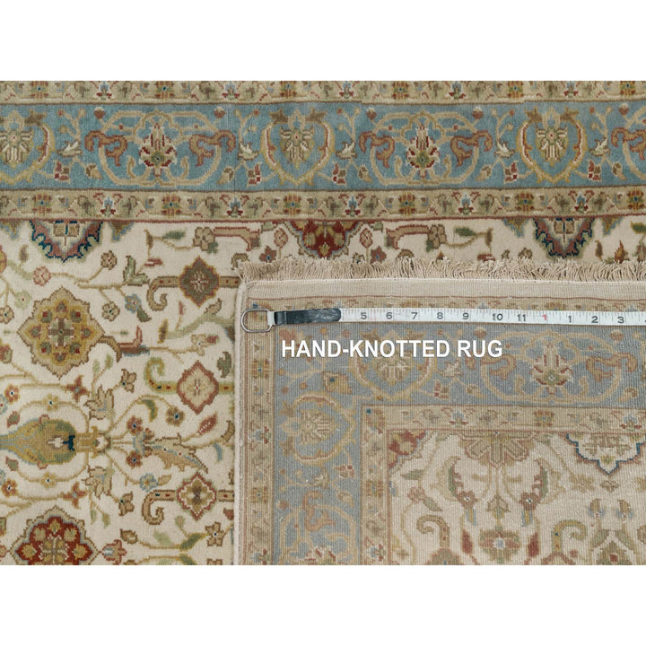 3'1" x 15'6" New Hand Knotted Ivory Wool Runner Oriental Rug - MOA10291411