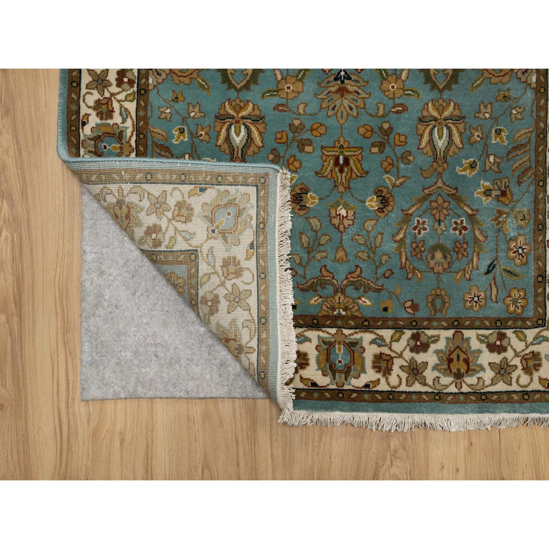 3'2" x 19'7" New Hand Knotted Blue Wool Runner Oriental Rug - MOA10291412