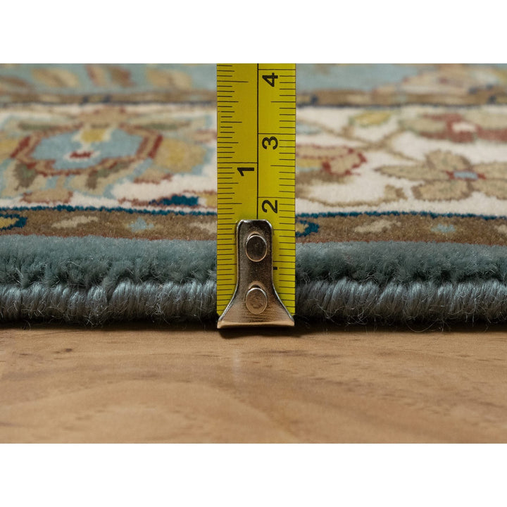3'2" x 19'7" New Hand Knotted Blue Wool Runner Oriental Rug - MOA10291412