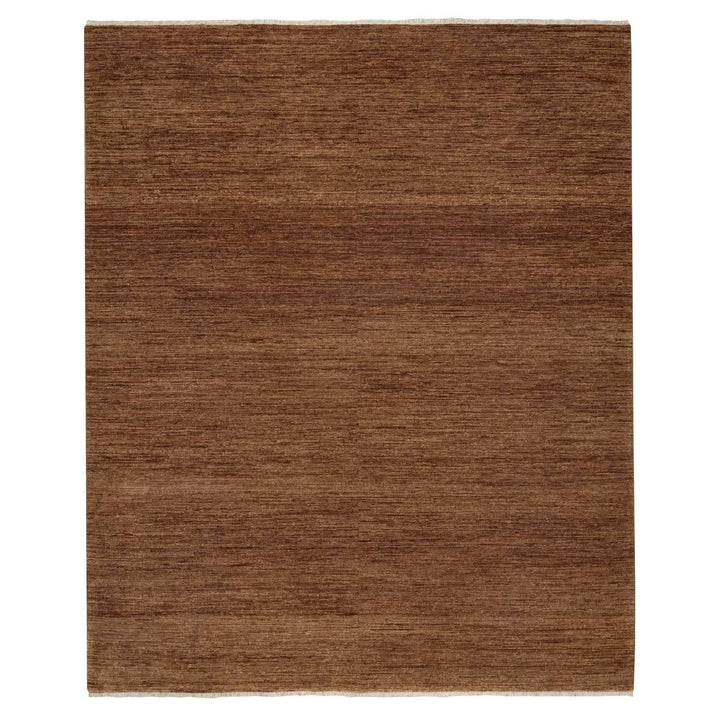 8'2" x 10'0" New Hand Knotted Brown Wool Rectangle Oriental Rug - MOA10291416