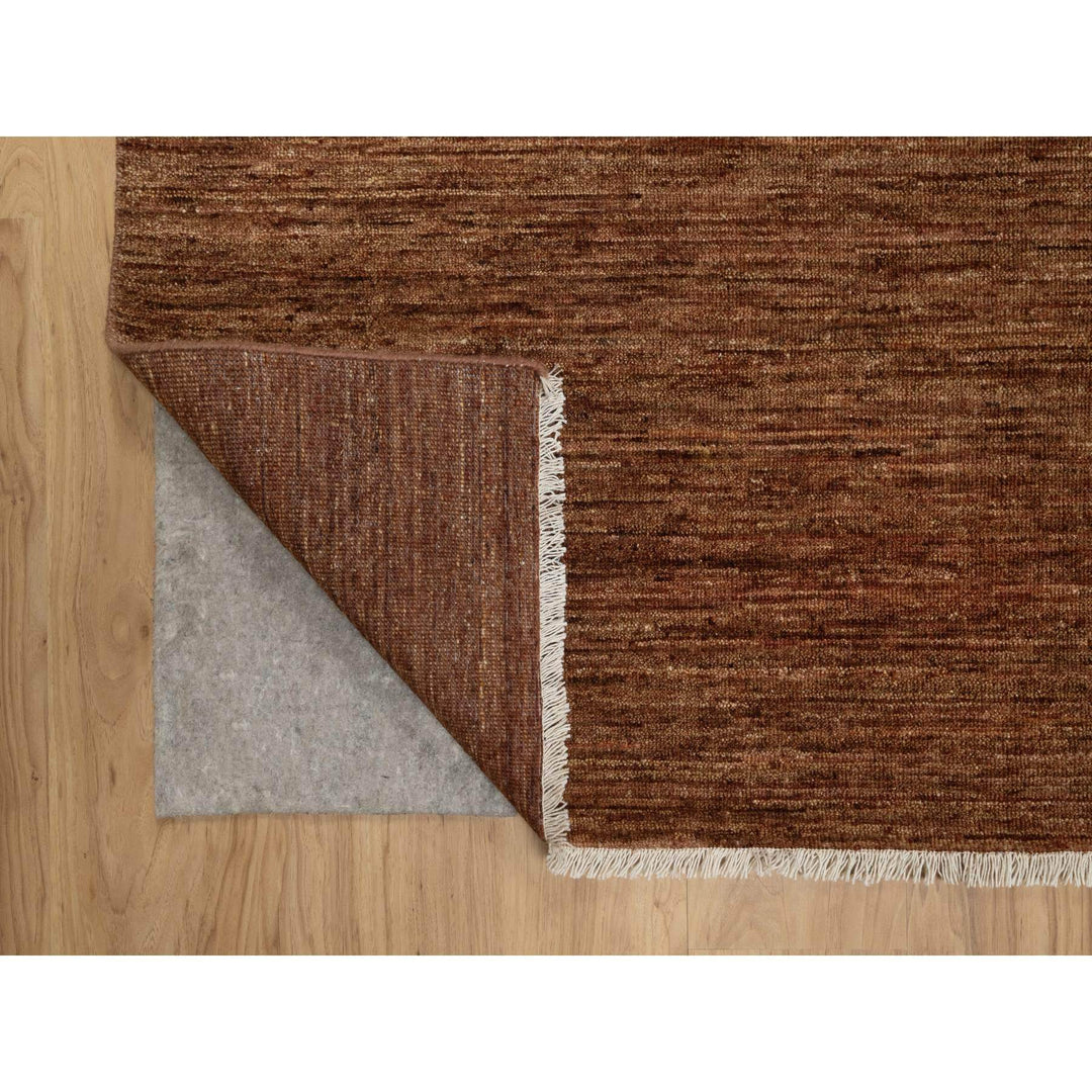 8'2" x 10'0" New Hand Knotted Brown Wool Rectangle Oriental Rug - MOA10291416