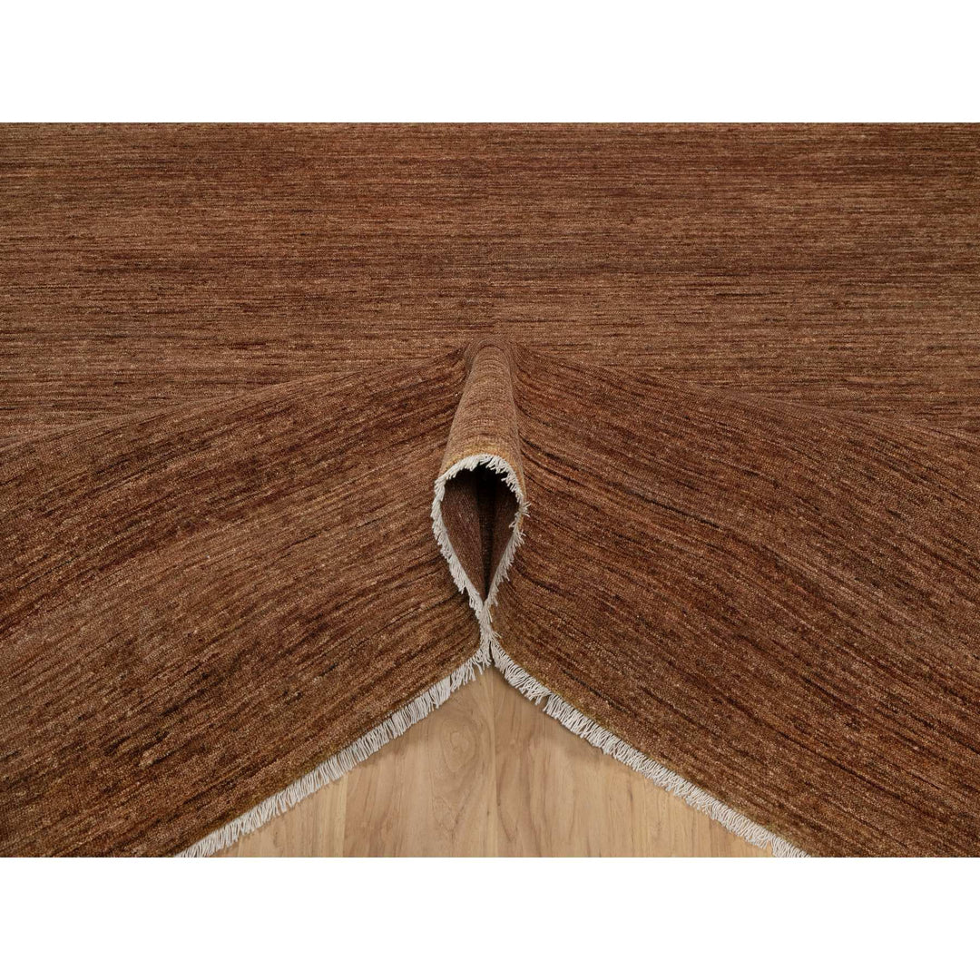 8'2" x 10'0" New Hand Knotted Brown Wool Rectangle Oriental Rug - MOA10291416