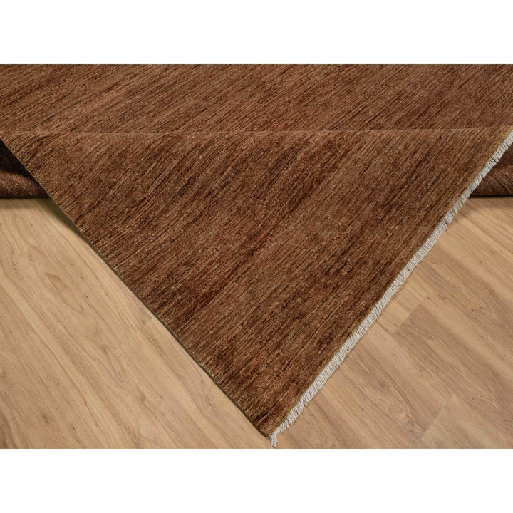 8'2" x 10'0" New Hand Knotted Brown Wool Rectangle Oriental Rug - MOA10291416