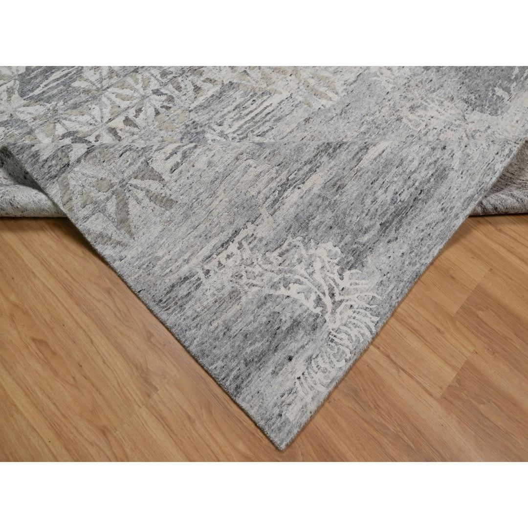 8'0" x 10'1" New Hand Knotted Ivory Wool Rectangle Oriental Rug - MOA10291422