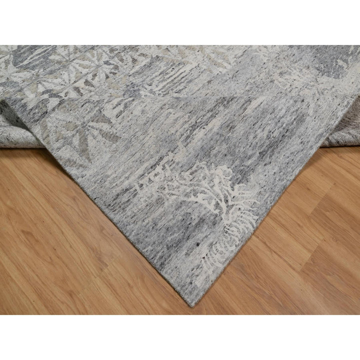 8'0" x 10'1" New Hand Knotted Ivory Wool Rectangle Oriental Rug - MOA10291422