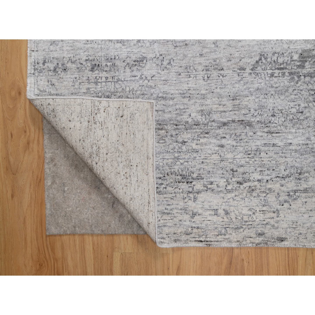 7'10" x 10'0" New Hand Knotted Ivory Wool Rectangle Oriental Rug - MOA10291423