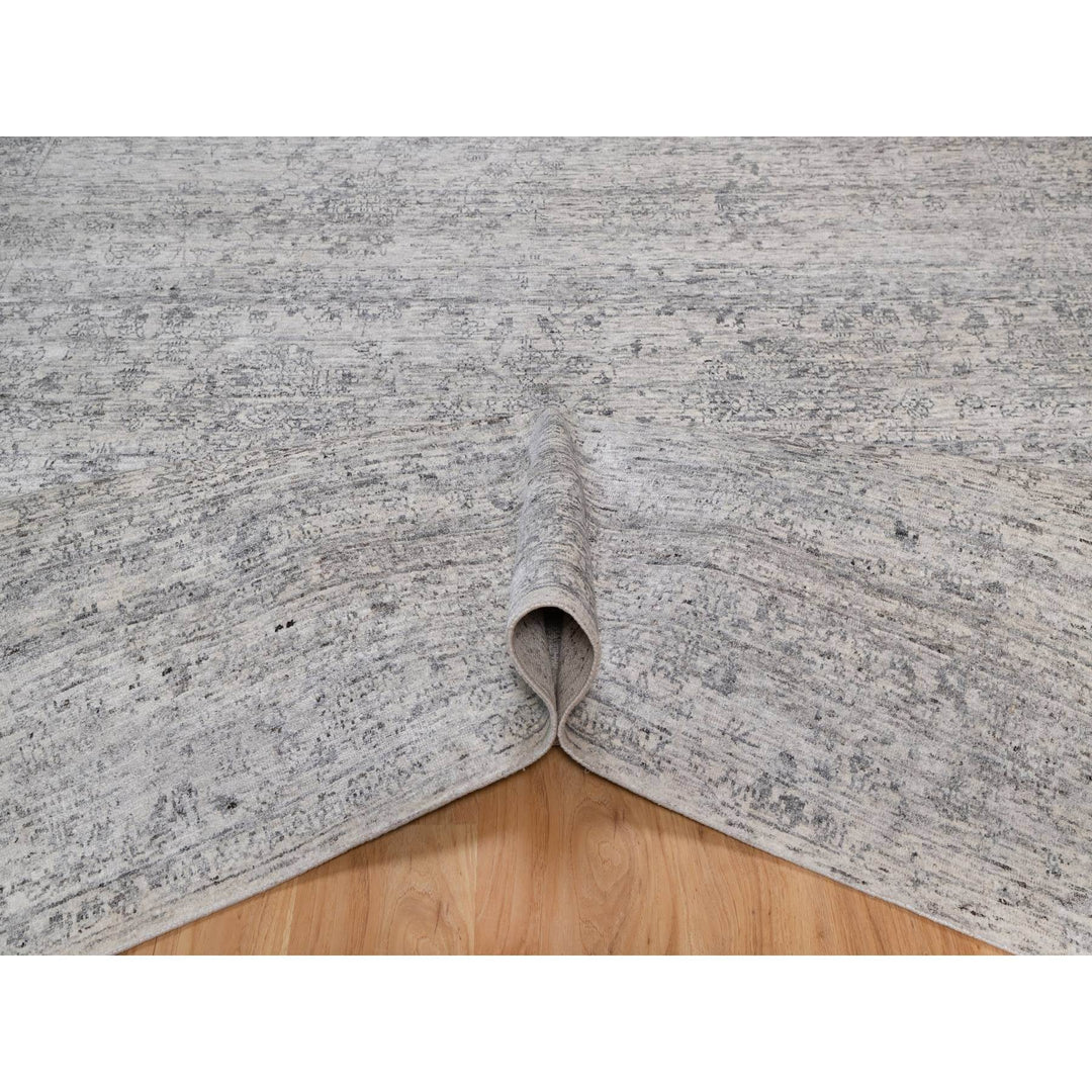 7'10" x 10'0" New Hand Knotted Ivory Wool Rectangle Oriental Rug - MOA10291423