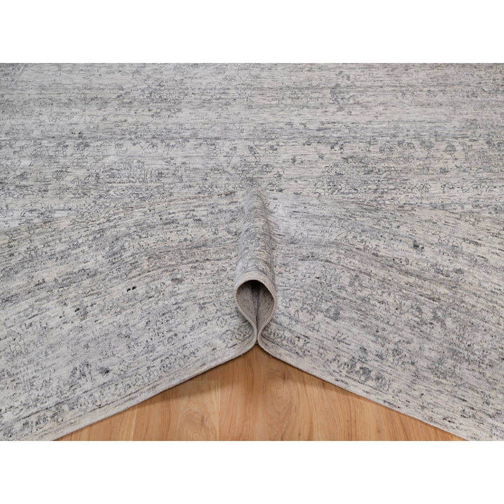 7'10" x 10'0" New Hand Knotted Ivory Wool Rectangle Oriental Rug - MOA10291423