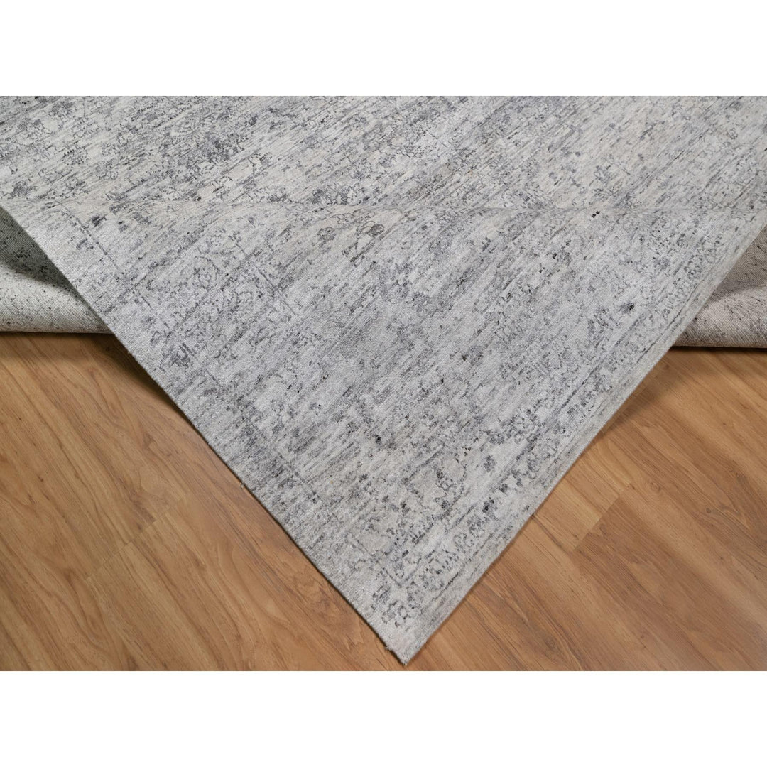 7'10" x 10'0" New Hand Knotted Ivory Wool Rectangle Oriental Rug - MOA10291423