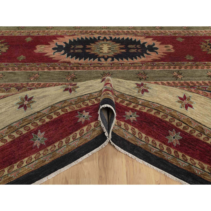 10'0" x 13'11" New Hand Knotted Beige Wool Rectangle Oriental Rug - MOA10291425