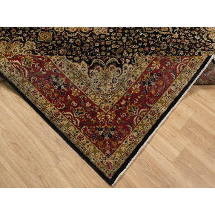 7'11" x 9'10" New Hand Knotted Black Wool Rectangle Oriental Rug - MOA10291434