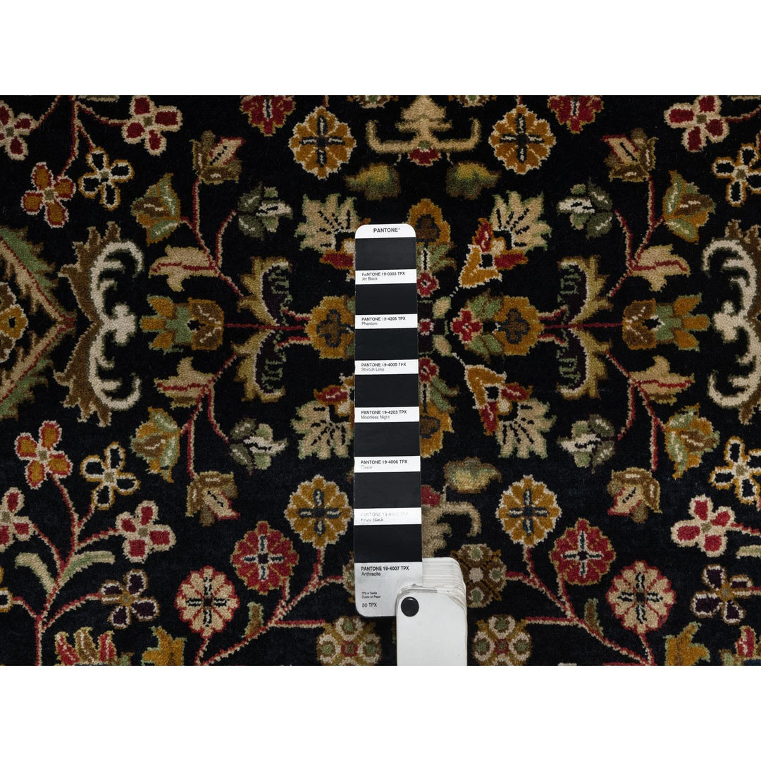 7'11" x 9'10" New Hand Knotted Black Wool Rectangle Oriental Rug - MOA10291434