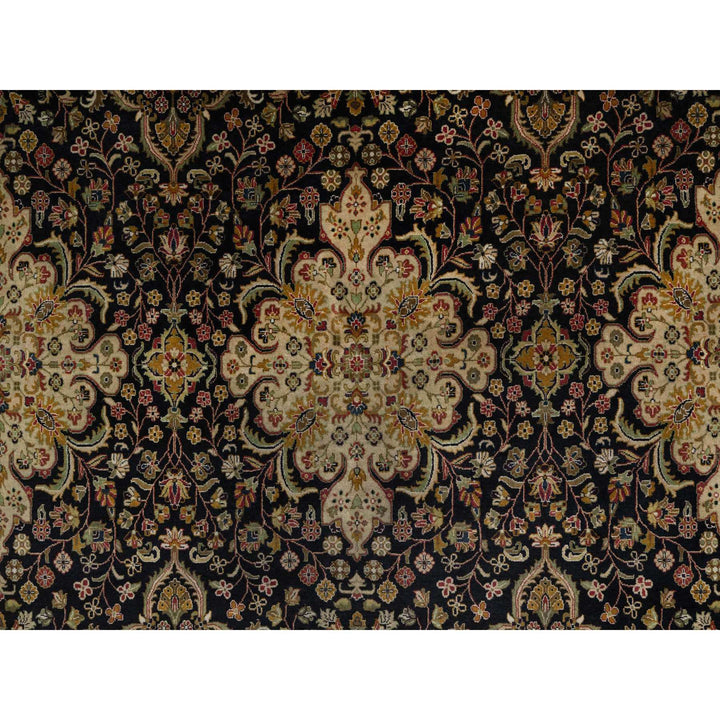 7'11" x 9'10" New Hand Knotted Black Wool Rectangle Oriental Rug - MOA10291434