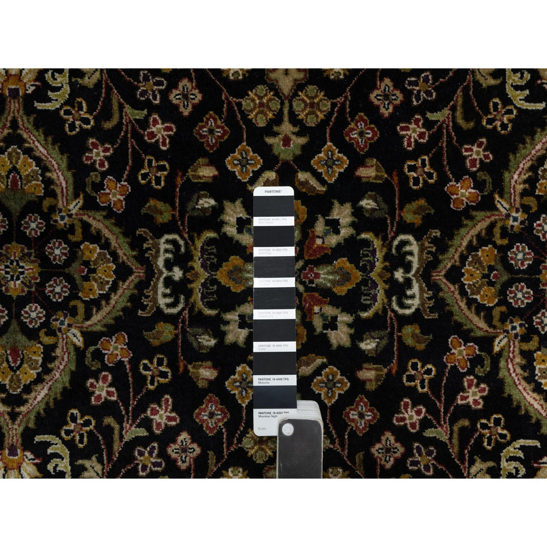 5'11" x 9'1" New Hand Knotted Black Wool Rectangle Oriental Rug - MOA10291435