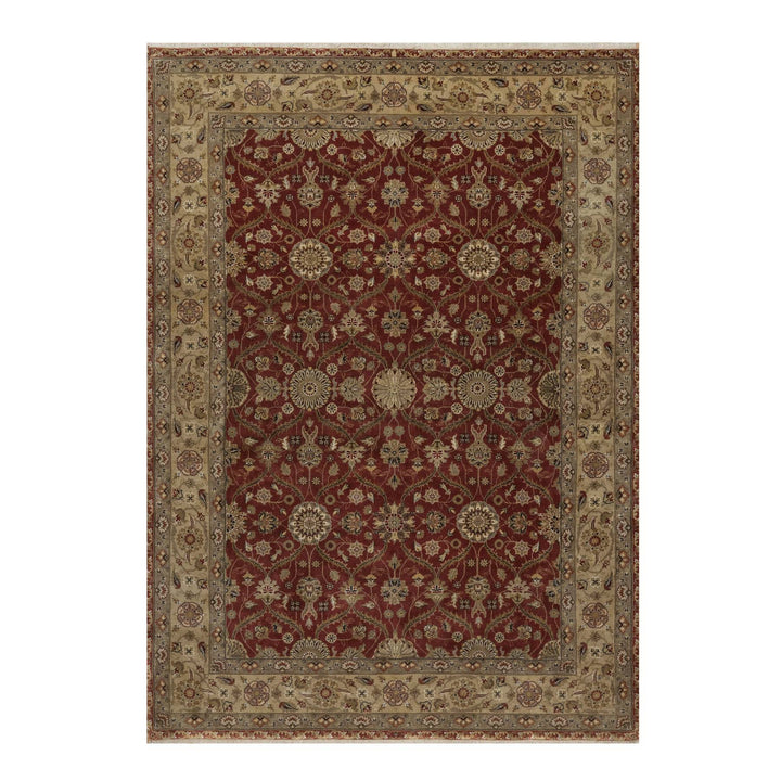 5'9" x 8'0" New Hand Knotted Red Wool & Silk Rectangle Oriental Rug - MOA10291436