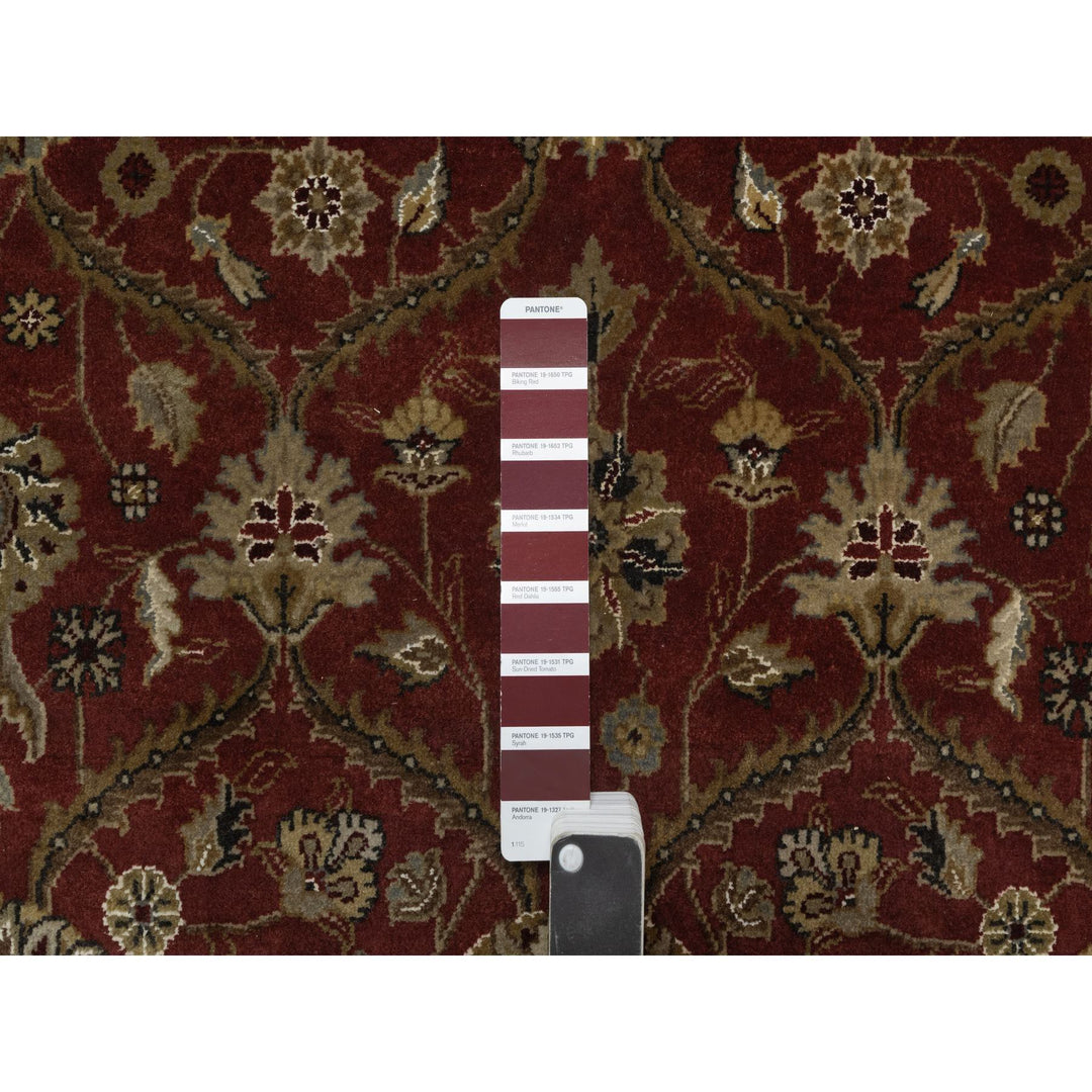 5'9" x 8'0" New Hand Knotted Red Wool & Silk Rectangle Oriental Rug - MOA10291436