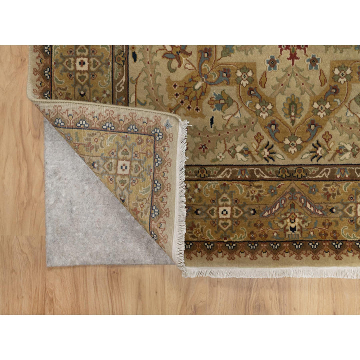 4'1" x 6'0" New Hand Knotted Brown Wool & Silk Rectangle Oriental Rug - MOA10291439