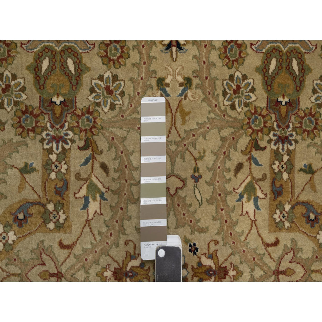 4'1" x 6'0" New Hand Knotted Brown Wool & Silk Rectangle Oriental Rug - MOA10291439