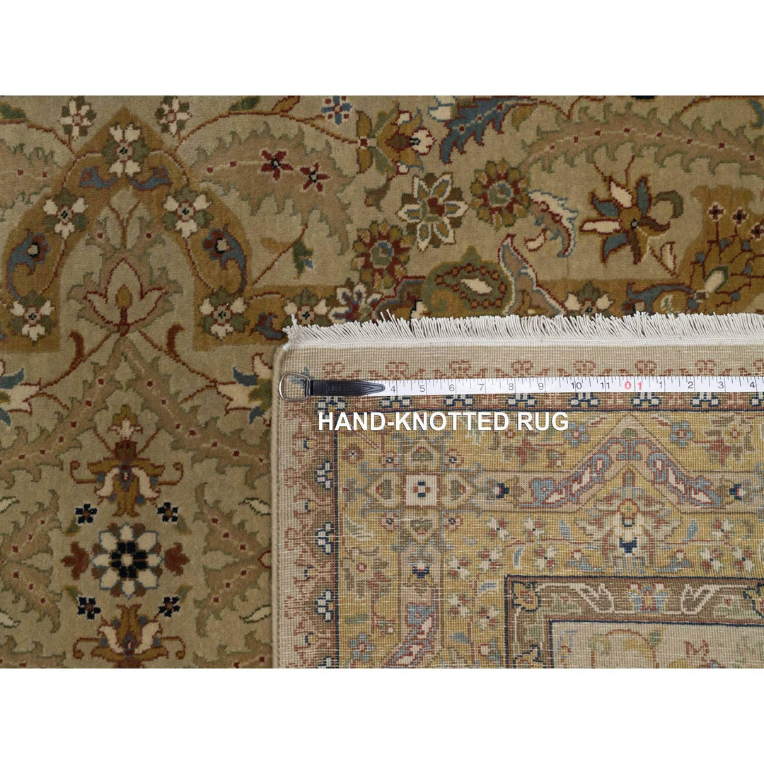 4'1" x 6'0" New Hand Knotted Brown Wool & Silk Rectangle Oriental Rug - MOA10291439