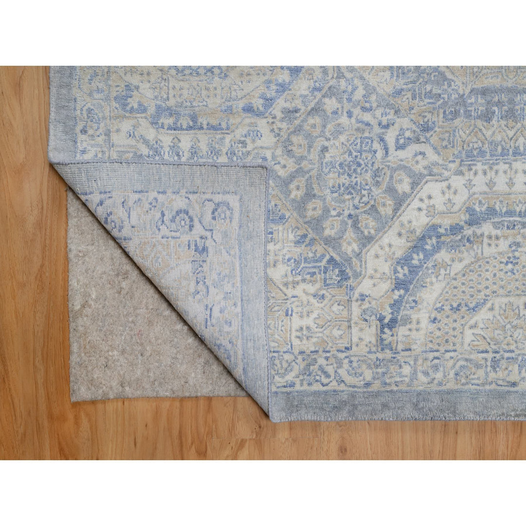 9'0" x 11'9" New Hand Knotted Ivory Wool Rectangle Oriental Rug - MOA10291440