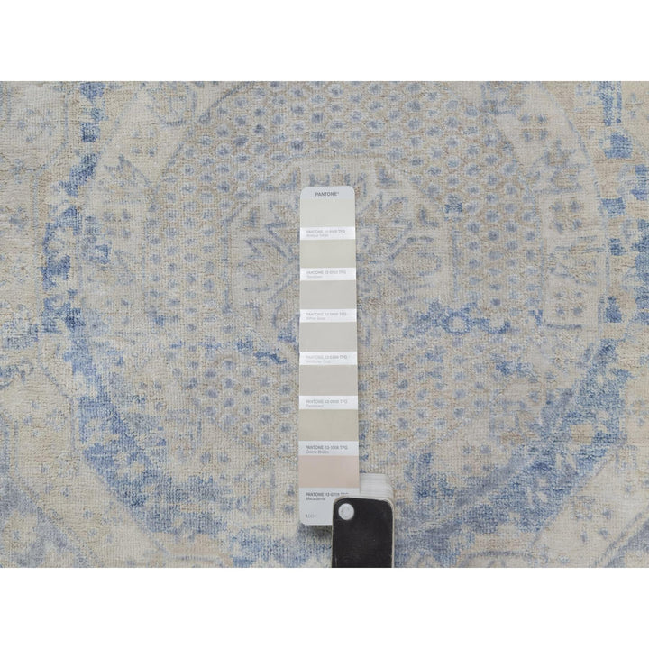 9'0" x 11'9" New Hand Knotted Ivory Wool Rectangle Oriental Rug - MOA10291440