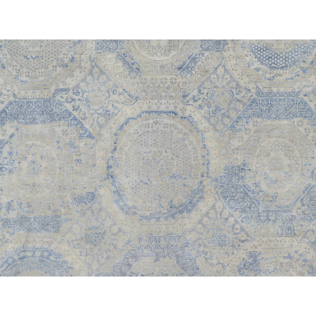 9'0" x 11'9" New Hand Knotted Ivory Wool Rectangle Oriental Rug - MOA10291440