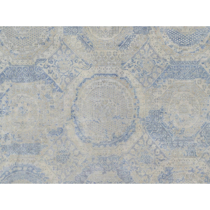 9'0" x 11'9" New Hand Knotted Ivory Wool Rectangle Oriental Rug - MOA10291440