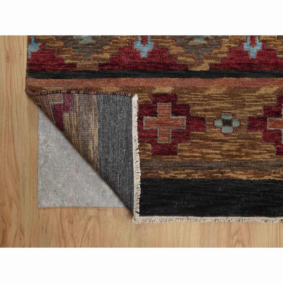 9'1" x 12'0" New Hand Knotted Brown Wool Rectangle Oriental Rug - MOA10291444