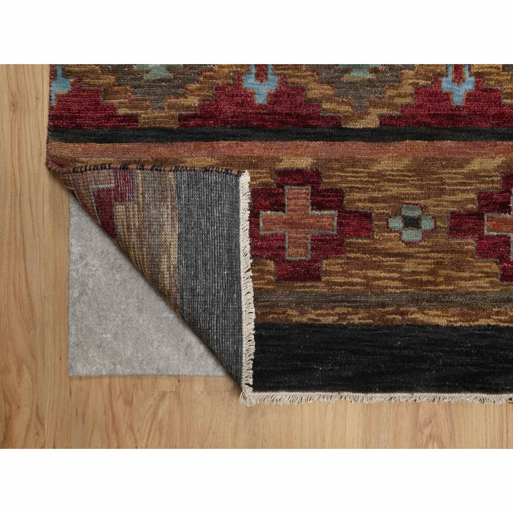 9'1" x 12'0" New Hand Knotted Brown Wool Rectangle Oriental Rug - MOA10291444