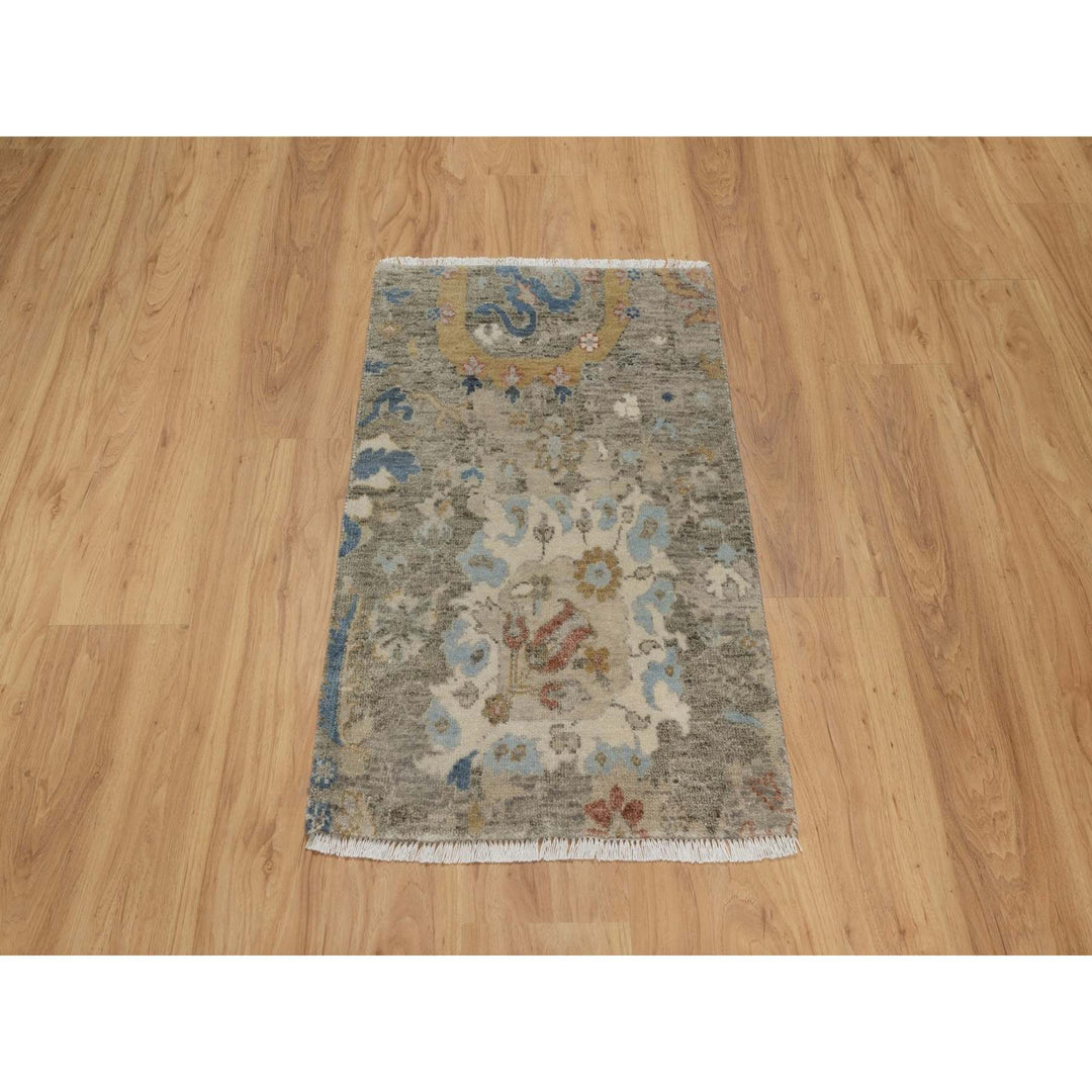 2'0" x 3'1" New Hand Knotted Brown Wool Rectangle Oriental Rug - MOA10291447