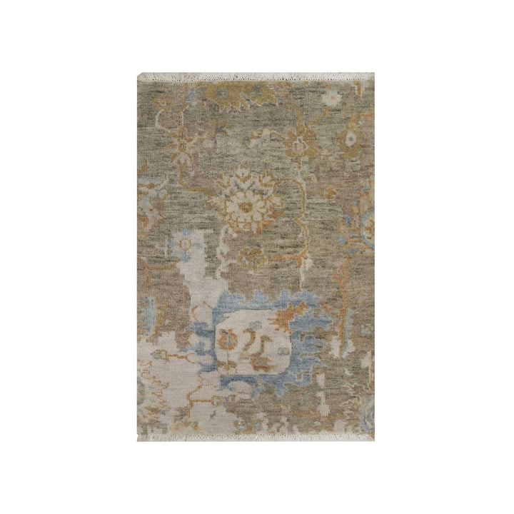 2'0" x 3'0" New Hand Knotted Brown Wool Rectangle Oriental Rug - MOA10291449