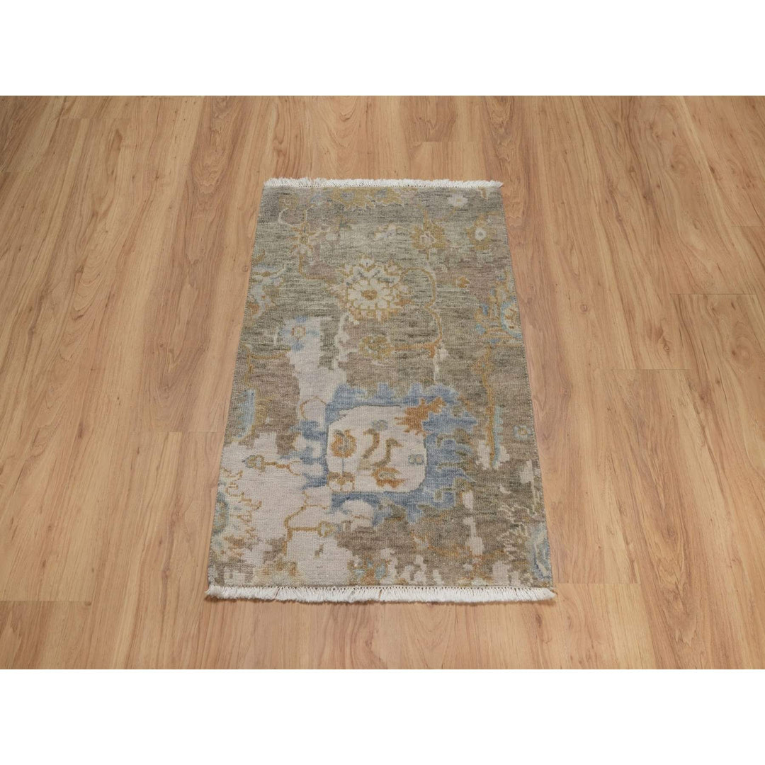 2'0" x 3'0" New Hand Knotted Brown Wool Rectangle Oriental Rug - MOA10291449