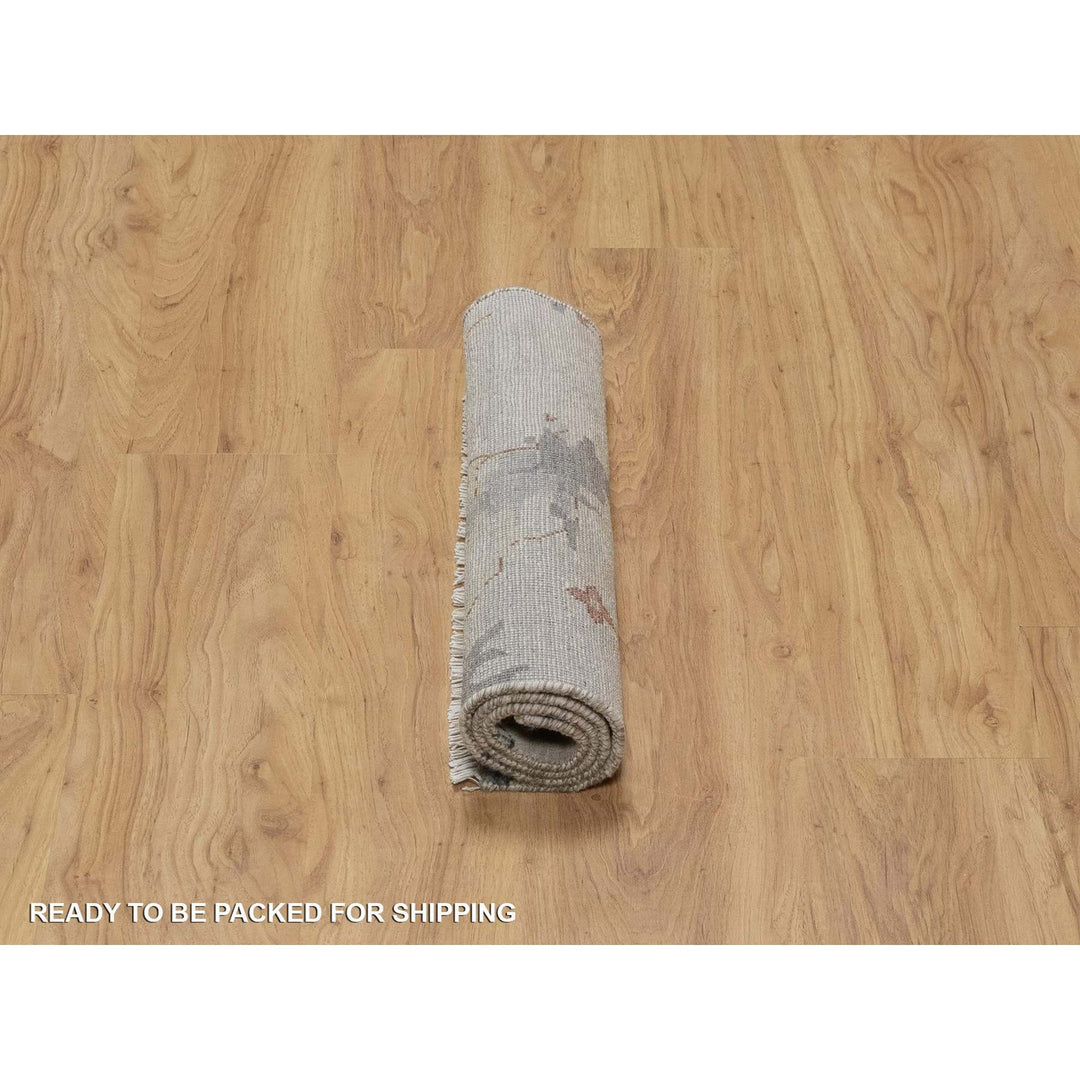 2'1" x 3'4" New Hand Knotted Ivory Wool Rectangle Oriental Rug - MOA10291451