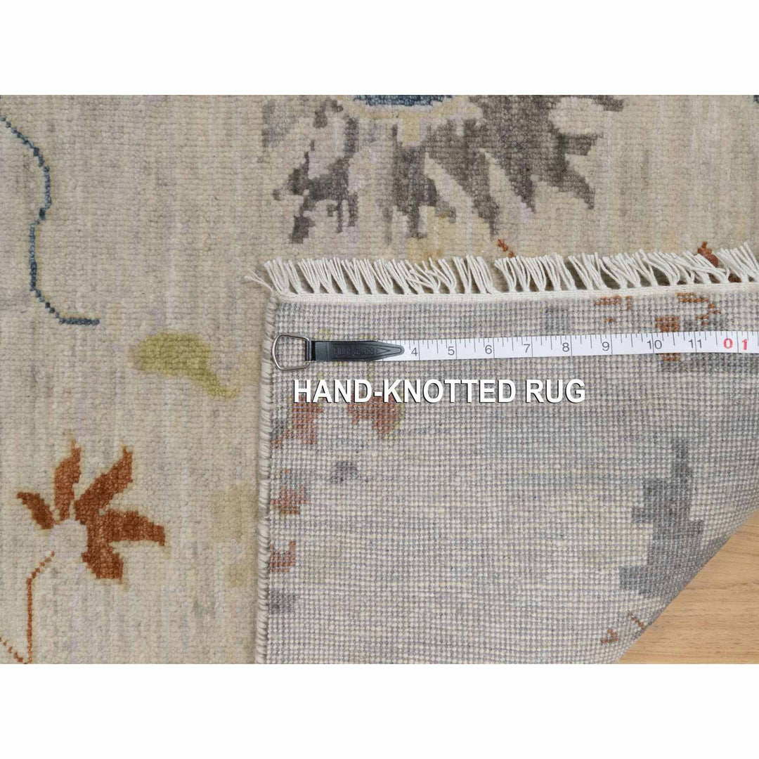 2'1" x 3'4" New Hand Knotted Ivory Wool Rectangle Oriental Rug - MOA10291451