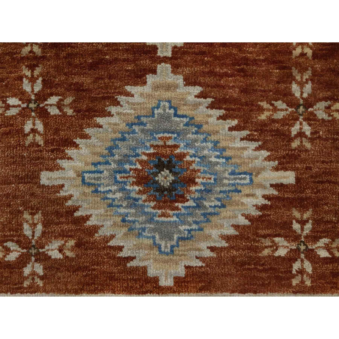 2'0" x 3'11" New Hand Knotted Brown Wool Rectangle Oriental Rug - MOA10291452
