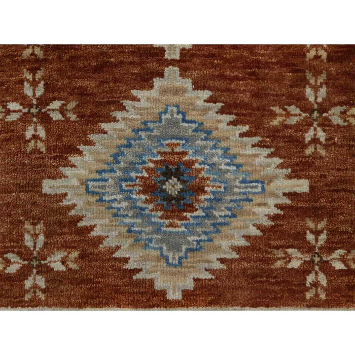 2'0" x 3'11" New Hand Knotted Brown Wool Rectangle Oriental Rug - MOA10291452