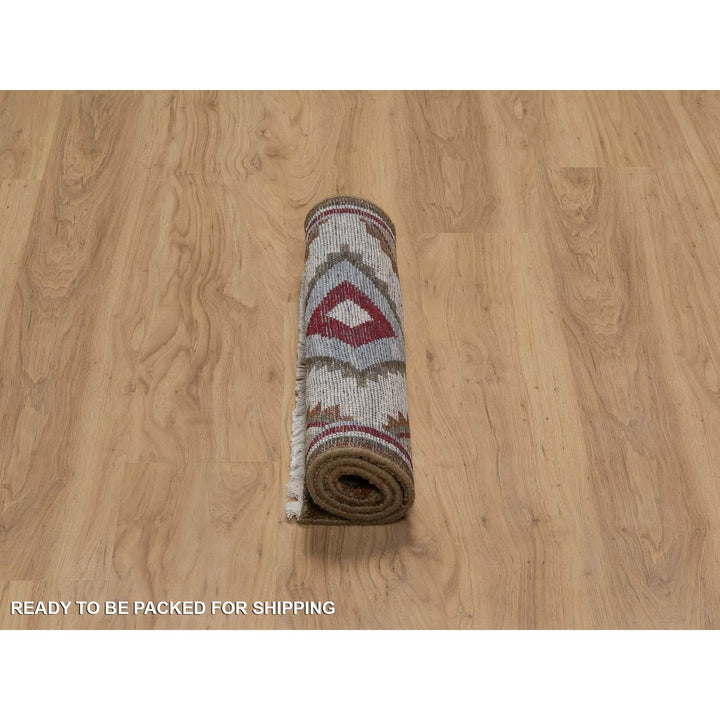 2'0" x 3'1" New Hand Knotted Grey Wool Rectangle Oriental Rug - MOA10291453