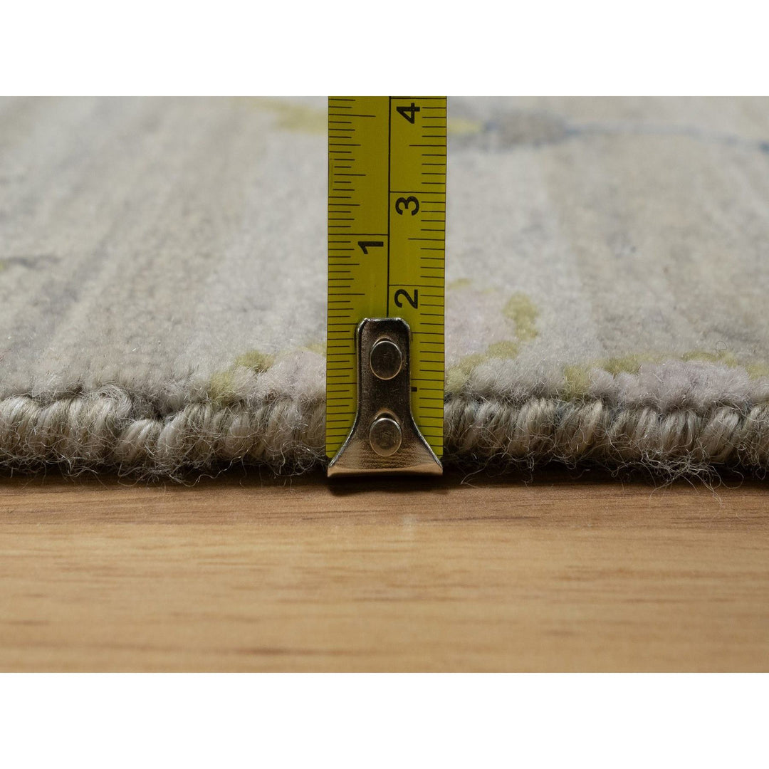 2'1" x 3'0" New Hand Knotted Grey Wool Rectangle Oriental Rug - MOA10291454