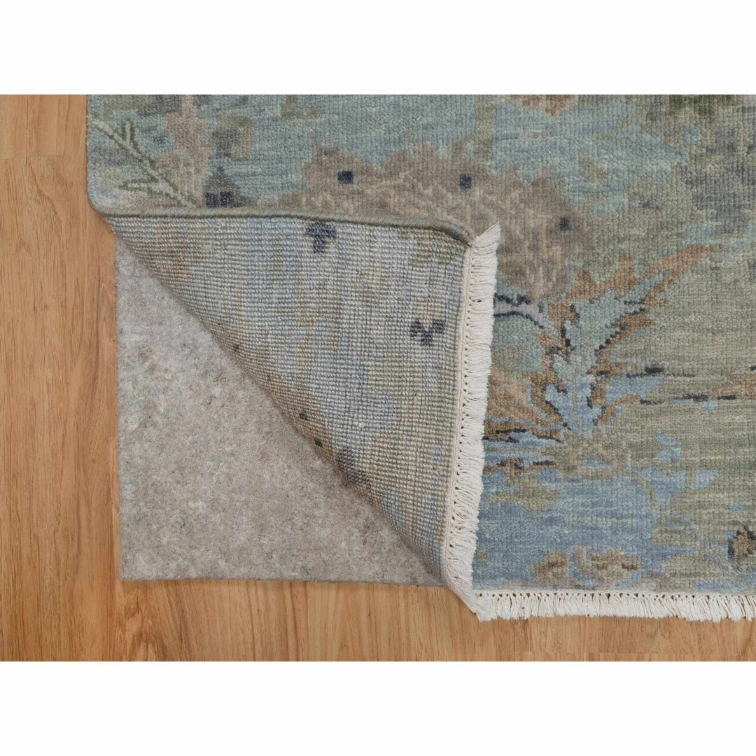 2'0" x 2'11" New Hand Knotted Grey Wool Rectangle Oriental Rug - MOA10291456
