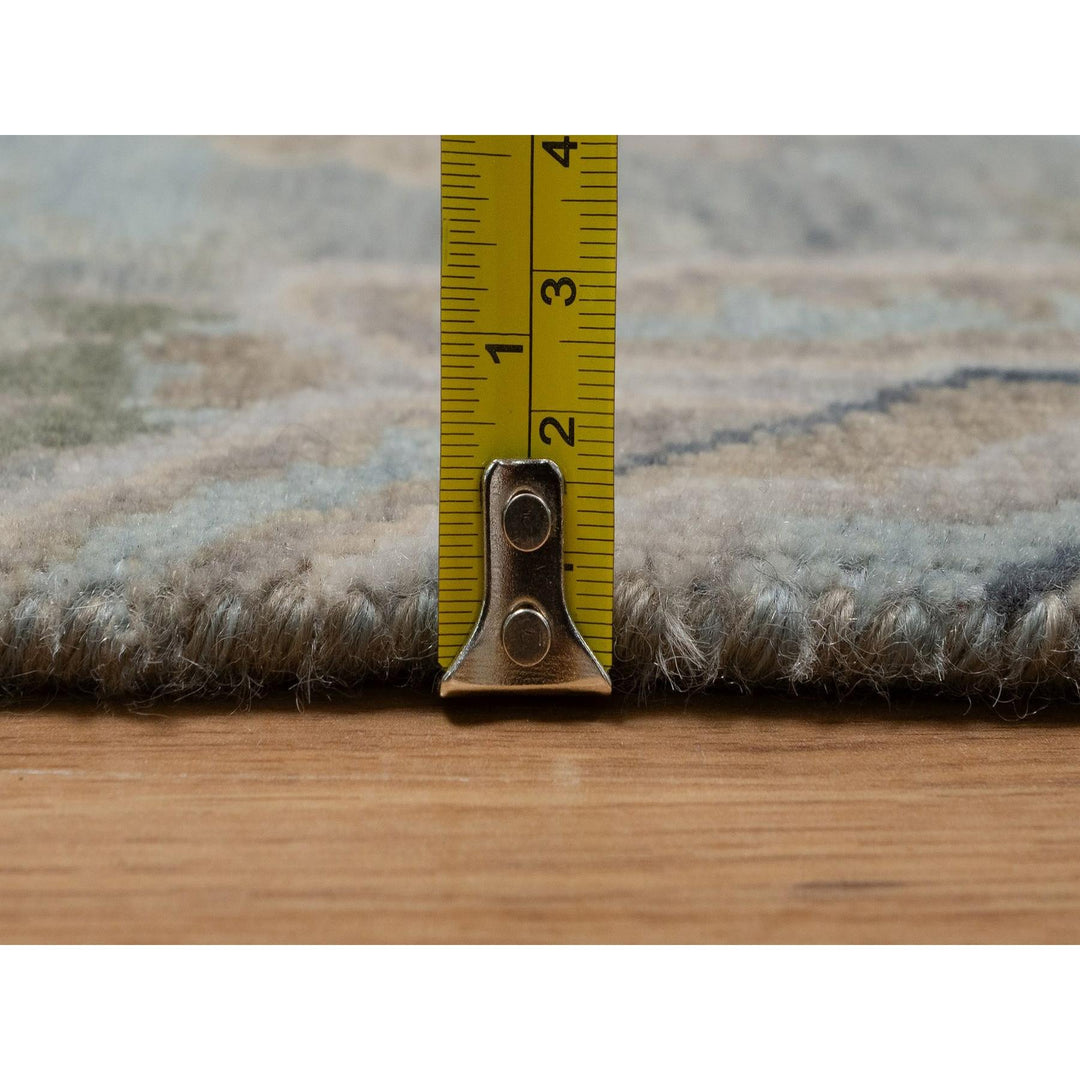 2'0" x 2'11" New Hand Knotted Grey Wool Rectangle Oriental Rug - MOA10291456