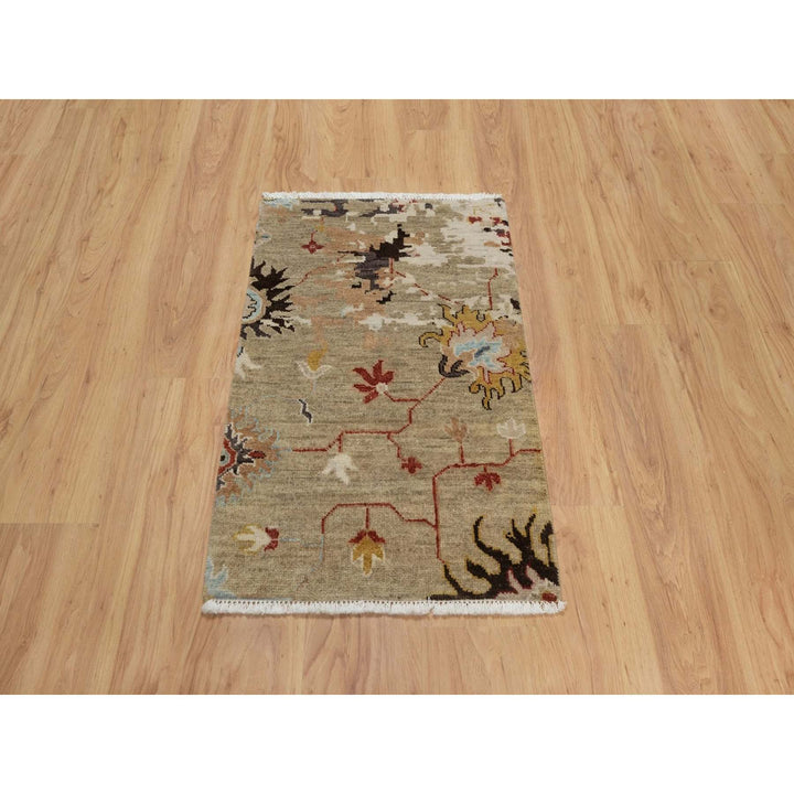 2'1" x 3'2" New Hand Knotted Brown Wool Rectangle Oriental Rug - MOA10291457