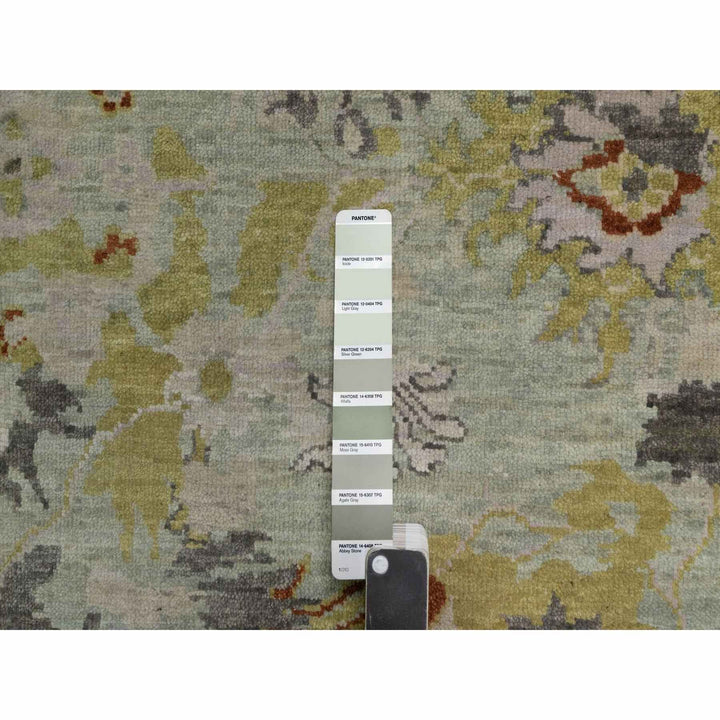 2'1" x 3'0" New Hand Knotted Green Wool Rectangle Oriental Rug - MOA10291458