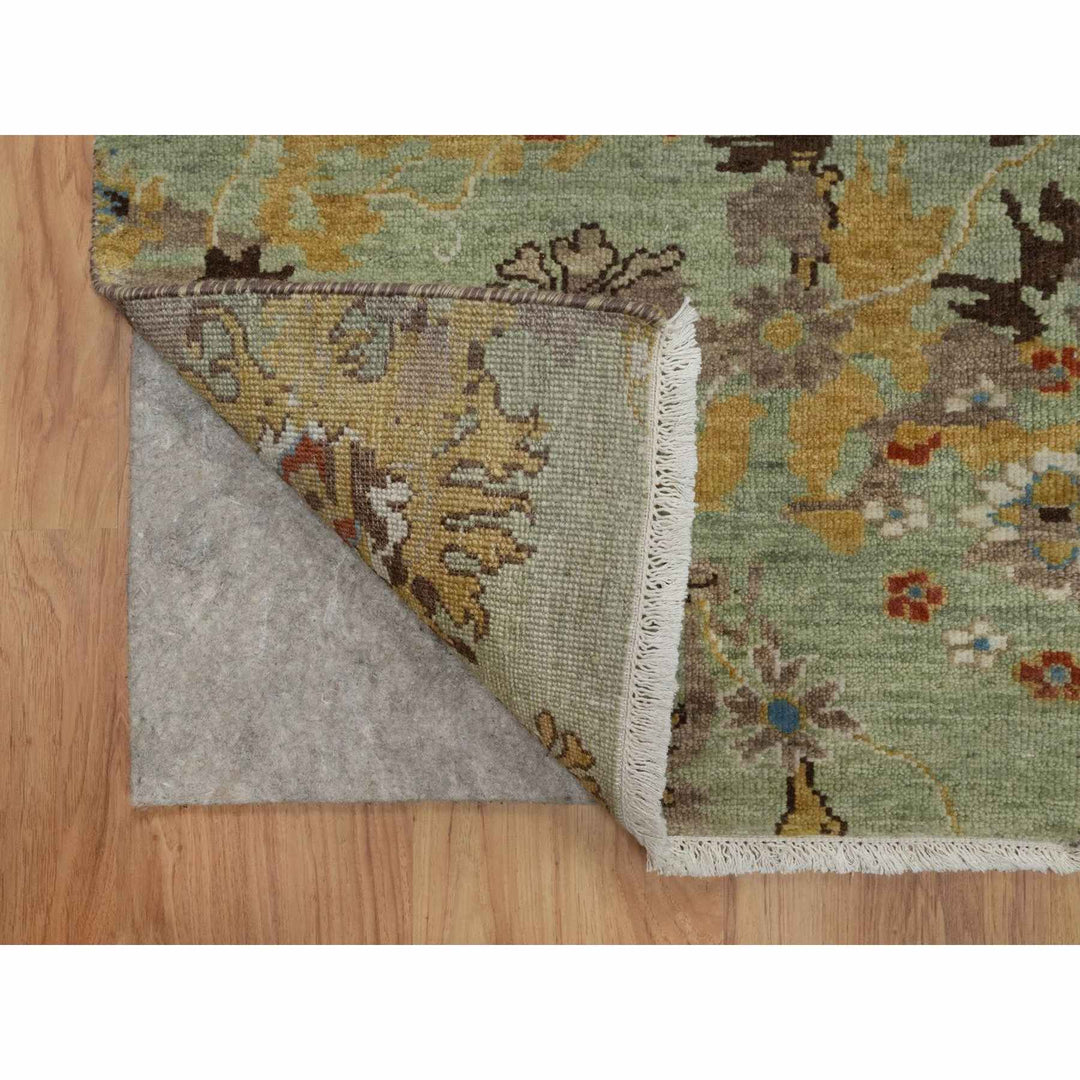 2'0" x 3'0" New Hand Knotted Green Wool Rectangle Oriental Rug - MOA10291460