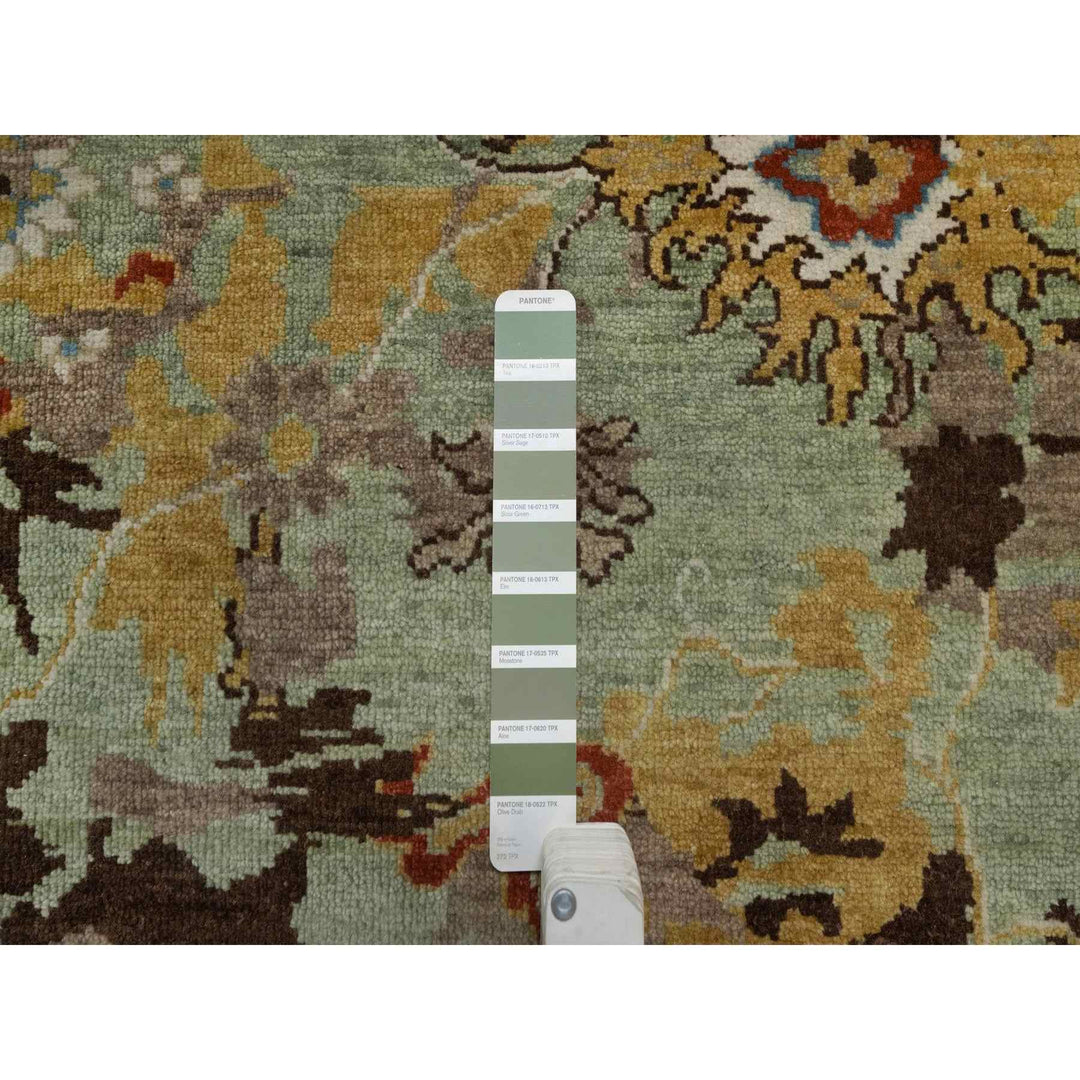2'0" x 3'0" New Hand Knotted Green Wool Rectangle Oriental Rug - MOA10291460
