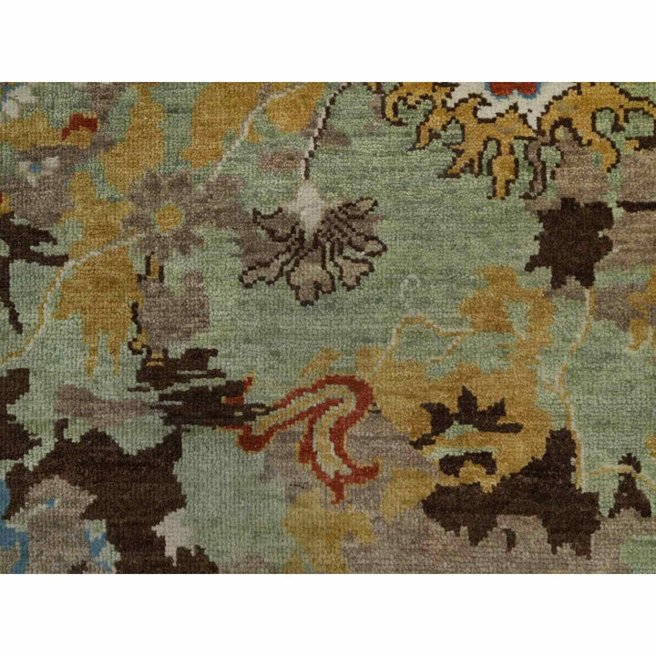 2'0" x 3'0" New Hand Knotted Green Wool Rectangle Oriental Rug - MOA10291460
