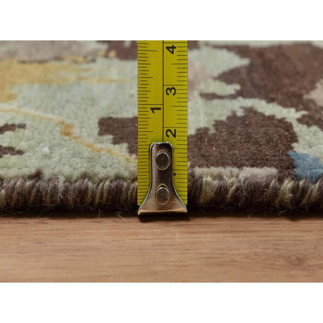2'0" x 3'0" New Hand Knotted Green Wool Rectangle Oriental Rug - MOA10291460