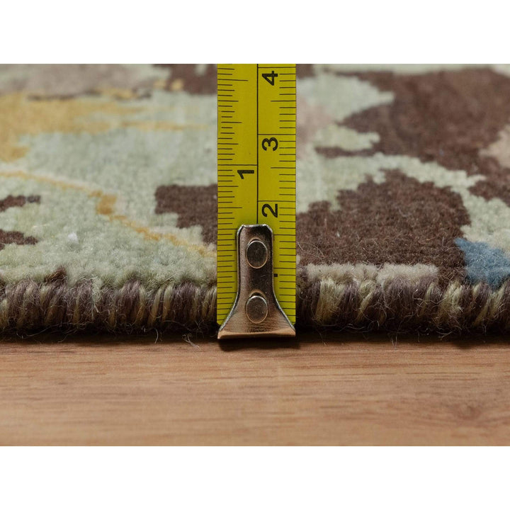2'0" x 3'0" New Hand Knotted Green Wool Rectangle Oriental Rug - MOA10291460