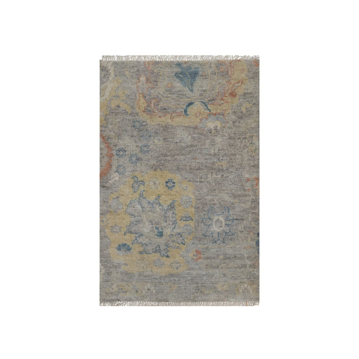 2'0" x 3'1" New Hand Knotted Beige Wool Rectangle Oriental Rug - MOA10291463