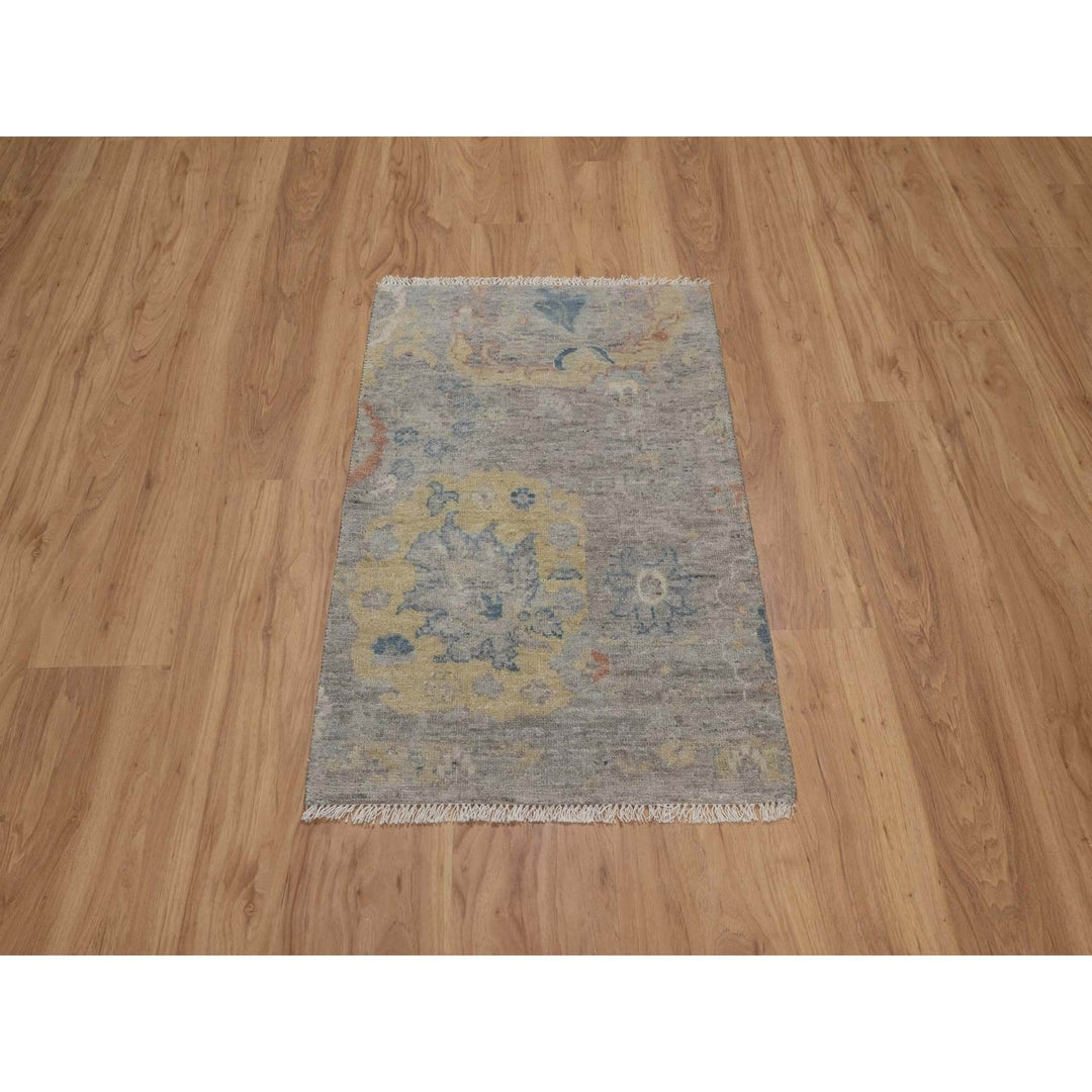 2'0" x 3'1" New Hand Knotted Beige Wool Rectangle Oriental Rug - MOA10291463
