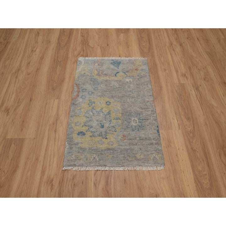 2'0" x 3'1" New Hand Knotted Beige Wool Rectangle Oriental Rug - MOA10291463